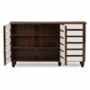 ZCMEB Corridor Furniture Shoe Storage Entry Shoe Cabinet Oak Finished Wooden Door Shoe Cabinet Foyer