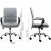BZLSFHZ Home Office Chair, Gray Office Chair, Comfortable Upholstered Computer Chair, Adjustable Height Swivel Chair, Home Office Furniture