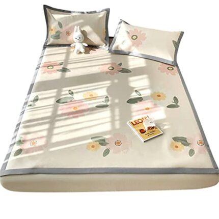 DINGZZ Ice Silk Mat Summer Naked Sleeping Three-piece Summer Mat Summer Home Foldable And Washable