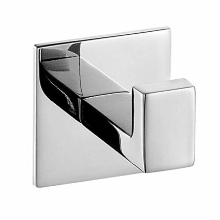 Celbon SUS304 Stainless Steel Bathroom Self Adhesive Towel Hook Hanger Coat Hook Robe Hook Hanger Without Drilling Easy Installation (Chrome)