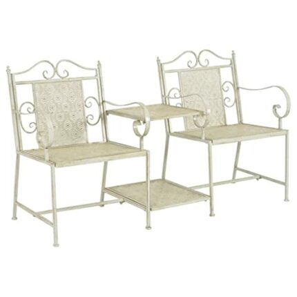 WODMB 2 Seater Garden Bench Steel 161cm Outdoor Patio Furniture Set Vintage Style Outdoor Loveseat (Color : B, Size : One size)