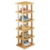 SkiPdr 2-9 Tiers bamboo Shoe Rack - Vertical Narrow Shoe Shelf Storage - Tall Narrow Shoe Organizer for Entryway Closet Hallway