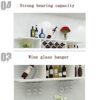 SUCHETA Wooden Wine Racks Wine Cabinet, Wall-Mounted Simple And Modern Dining Room Rack, Decorative Wine Rack, Living Room Home Solid Wood Creati