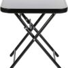 The STT Global Foldable Garden Side Table - Outdoor Garden Table - Small Patio Table - Folding Drinks Coffee Table - Tempered Glass with Metal Fr
