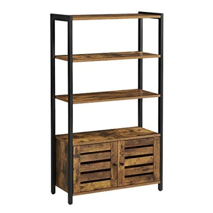 VASAGLE Storage Cabinets, Engineered Wood Alloy Steel, Rustic Brown, 27.6" W