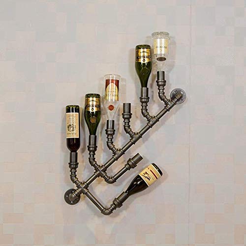 NEOCHY Wine Rack Modern Wall-Mounted Metal Wrought Iron Decoration Kitchen Restaurant Bar Wine Bottle Display Stand Can Store Bottles Display