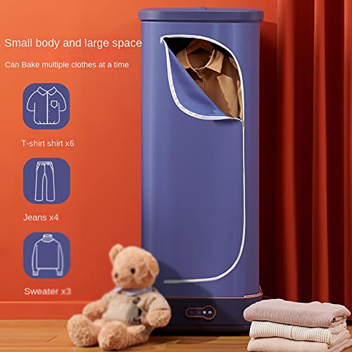 DISHENGZHEN Clothes Dryer Machine with Clothes Bag, 800W Electric Clothes Dryer, Large Capacity Compact Tumble Dryer, Hand Luggage Drying Pod Tra