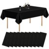 10 Pack Black Disposable Plastic Tablecloths,Plastic Rectangle Tablecloth Tablecloths 54 Inch x 108 Inch Party Table Cover for Picnic BBQ,Wedding
