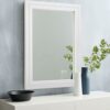 AAZZKANG Rustic Large Mirror Decorative Wooden Frame Wall Mirror 26"x18" for Farmhouse Bedroom Bathroom Dressing Room Home Decor