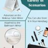 Compact Mirror with suction cup 10x Magnification, Handheld Travel Makeup Mirror Perfect for Travel Shower Room, 3.4-inch Magnifying Mirror with