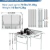 Sportneer Grill Table for Outside, 3ft(L) x 2ft(W) Height Adjustable Camping Table Lightweight Aluminum Folding Portable Metal Folding Outdoor Gr