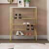 ZTTTD Wrought Iron Shoe Rack Multi-layer Simple Household Door Storage Rack Space Minimalist Gold