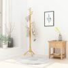 YMYNY Wooden Coat Rack Stand, Hall Tree Free Standing with 8 Hooks, Hallway Coat Hanger Hat Stand for Bag Umbrella Clothes Scarves, Adjustable Si