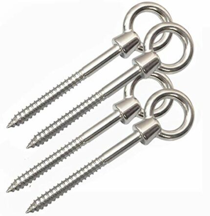 AIVOOF Hammock Hooks, 4Pack Heavy Duty Hammock Hanging Kit Stainless Steel Eye Screw Hooks 2600LB Capacity Swing Hardware for Yoga Hammock Swing