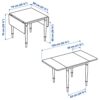 Ikea DANDERYD drop-leaf table, 74/134x80 cm, pine veneer/black