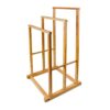 Relaxdays Free-Standing Bamboo Towel Holder, With 3 Rails, 82 x 40 x 24.5 cm, Natural Brown