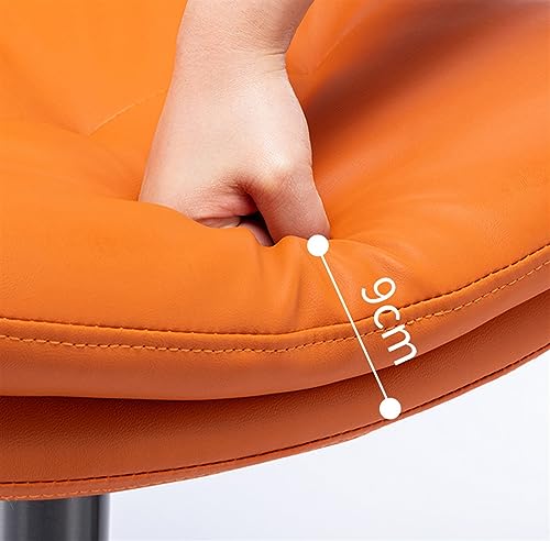 DWILKE Nappa Leather counter height Bar Stools Set of 2 Adjusatble Swivel Barstools Breakfast Seat Upholstered Titanium Black Brushed Stainless S