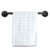 BSTKEY Vintage Industrial Pipe Towel Holder - Wall Mounted Retro Metal Towel Rack Bar Hanging Bathrobe Holder Hanger, Bathroom Accessories, Black