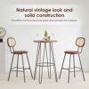 Farini Bar Stools Set of 4, Handwoven Rattan Back Industrial Modern Counter Height Dining Chairs with Faux Leather Seats