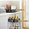 Amtang 3-Tier Spice Rack 360° Rotating Condiment Holder Storage, Steel Seasoning Organizer Kitchen Countertop Organiser (26cm 2-Tie)