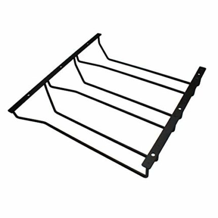 Abcsea 1 Piece Wine Glass Rack Under Cabinet, Stemware Rack Black, Wine Glass Holder, Goblet Wine Rack With Screws, 30cm 3 Rows