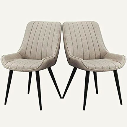 Kitchen Dining Room Furniture Chairs PU Leather Dining Chairs Set Of 2 Kitchen Counter Chairs Leisure Living Room Corner Chairs With Metal Legs S