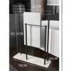 RSOCHS Marble bathroom floor towel bar bathroom towel holder simple bath towel rack coat rack stainless steel towel bar