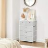 FGHOEV Storage Chest Dresser 5 Fabric Drawers Closet Apartment Dorm