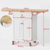 FEER Kitchen Trolley with Extendable Worktop Storage Trolley Cart with Dining Bar Table