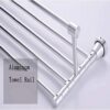 XHALERY 60cm Towel Rack Aluminum,Brushed Bathroom Storage Towel Rails,Wall Mounted 2-Tiers Towel Holder,for Towels Bathrobe Tea Towels