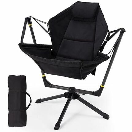 Antifir Hammock Camping Chair Swivel Rocking Camping Chair for Outside,Adjustable Back Swinging Chair Supports 160 Kg,Portable Swing Chairs for C