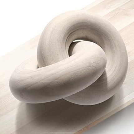 MINCORD Round Coffee Table Wood Knot Decor, Shelf Decor, Wooden Chain Link Decor, Coffee Table Decor, Boho Home Decorations for Living Room, Farm