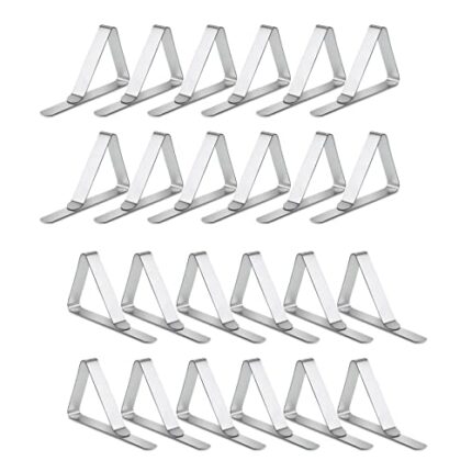 AIEX 24pcs Tablecloth Clips, Stainless Steel Table Cover Clamps Outdoor Table Cloth Holders Tablecloth Clamps for Restaurant Picnic Marquee Weddi