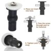 4 Pack Toilet Seat Hinges Screws, Toilet Seat Bolts Expanding Rubber Top Nuts Screws Expanding Nylon Nuts WC Blind Hole Fitting Universal Toilet