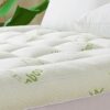 Bamboo Mattress Topper Short Queen Size, Cooling Extra 3 Inch Thick Breathable Mattress pad, 8-21”Deep Pocket Soft Quilted Fitted Mattress Cover