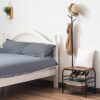 YOUDENOVA Small Coat Rack with Bench, Entryway Bench with Coat Rack, Multifunctional Coat Tree for Living Room, Bedroom, Black
