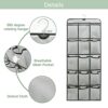 Zimso 30 Pockets Dual Sided Hanging Shoe Organizer Hanging Shoe Shelves , Shoe Hanger Organizer for Closet 43.9 x 43.9 in (Grey)