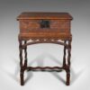 Antique Bible Box, English, Oak, Chest On Stand, William & Mary, Bespoke Frame