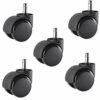 YUEMING 5 x Office Chair Wheels 11mm, Furniture Castors 50mm Diameter Replacement Wheel Casters for Wooden, Laminate, Tile Floors,No Scratches/No