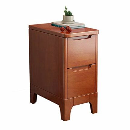 N/A Solid Wood Bedside Cabinet Simple Storage Bedside Cabinet, Bedroom Bedside Cabinet with Double Drawer Design