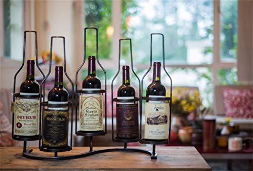 CRODY Wine Racks,Wall Holder Metal for 5 Bottles | Loft Wall Shelf Storage Rack Wall-Mounted | Wine Bottle Holder