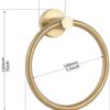 RAKUTE Gold Stainless Steel Towel Holder, Bathroom Wall Mounted Round Towel Rings, Towel Rack, Kitchen Storage Accessories Bathroom Ring