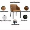 dining chair Kitchen Dining Room Furniture Chairs Living Room Armchair Modern Leather High Back Padded Soft Seat Dining Chairs Black Metal Legs L