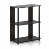 Furinno Simple Design 3-Tier Bookcase/Bookshelf/Display Rack with Stainless Steel Tubes, Engineered Wood, Americano, 60.2(W) x 37.1(D) x 58.9(H)
