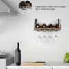 J JACKCUBE DESIGN JackCubeDesign Wall Mount Wine Rack with Glass Holder (Wood) : MK478A