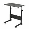 DlandHome Mobile Side Table 31.4 Inches w/Wheels Adjustable Movable Portable Laptop Computer Stand for Bed Sofa, Black, 05-1