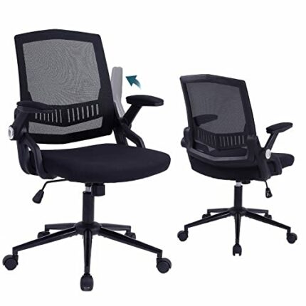 ralex-chair Office Chair Adjustable Height, Desk Chair Ergonomic Office Chair with Flip-up Armrest Lumbar Support, Mesh Back Computer Office Chai