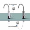 Pudin,220V Electric Instant Heater,Supply Hot and Cold Water,Stainless Hot Water Tap with LED Digital Display for Home Facilities(British Plug)