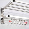 48cm Wall-Mounted Towel Rack Towel Rail Double-Layer Stainless Steel With Five Hooks For Bathroom Kitchen Hotel Office
