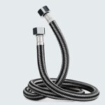 Stainless Steel Braided Hose Flexible Water Plumbing Pipe Bathroom Kitchen Sink Hot Cold Water Inlet Hoses for Toilet/Taps G1/2 X G1/2 1.5M Long